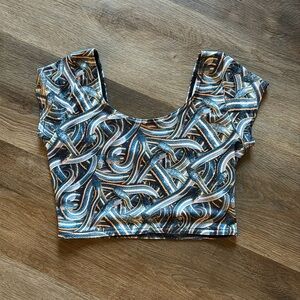 Black milk clothing, cap sleeve crop top size small